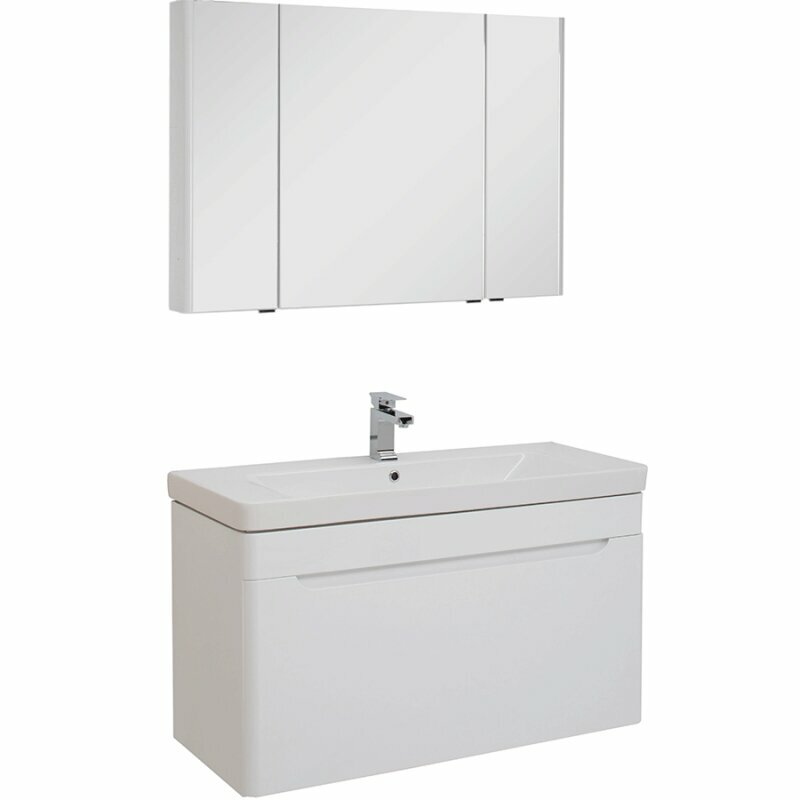 Комплект мебели для ванной Aquanet София 105 203651 подвесной Белый - фотография № 6