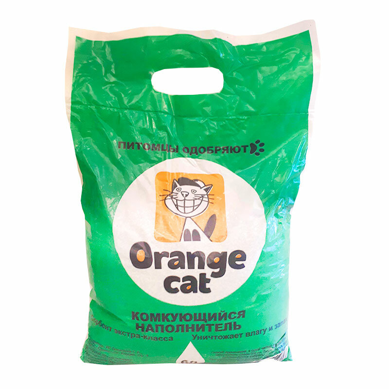 Наполнитель для кошек 6л минеральный комкующийся Orange Cat