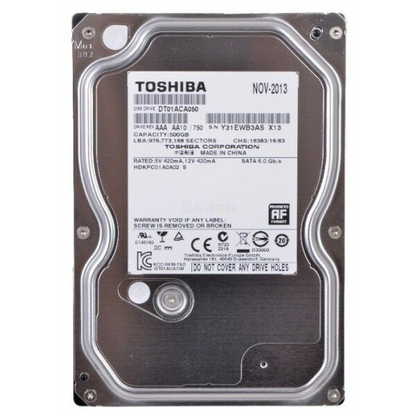   Toshiba SATA-III 500Gb DT01ACA050 (7200rpm) 32Mb 3.5