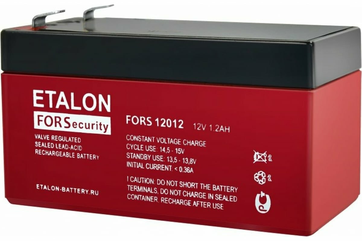 Аккумулятор 12В 1,2Ач (FORS 12012) | код.200-12/012S | Etalon battery (2шт. в упак.)
