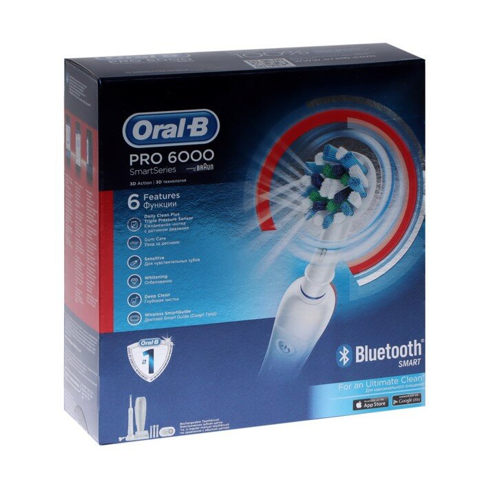 Электрические зубные щётки Oral-B Электрическая зубная щетка Oral-B CrossAction PRO-6000 D36.545.5X, 8800 дв/мин, type 3764