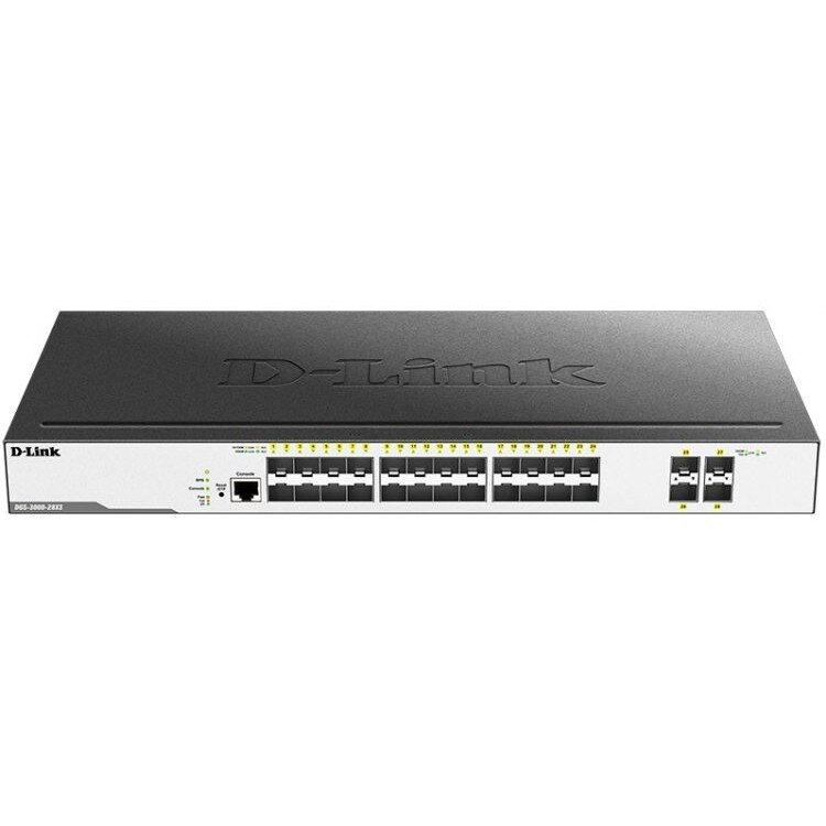 D-Link Коммутатор D-Link DGS-3000-28XS/B1A Управляемый 2 уровня с 24 портами 1000Base-X SFP и 4 портами 10GBase-X SFP+