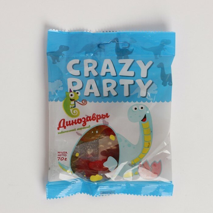 Мармелад жевательный Crazy Party "Динозавры", 70 г - фотография № 1