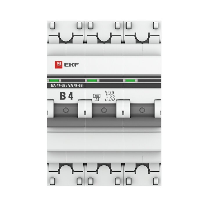 Автоматический выключатель 3P 4А (B) 4,5кА ВА 47-63 EKF PROxima - фотография № 7