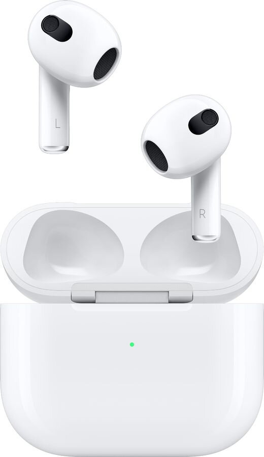 Гарнитура Apple AirPods 3, Bluetooth, вкладыши, белый [mme73zm/a]