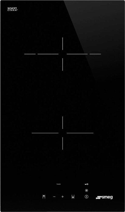 Smeg Электрическая домино SMEG/ домино, стеклокерамическая варочная панель, 30 см, прямой край,черная