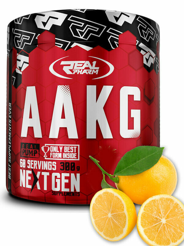 Аминокислота L-Аргинин Real Pharm AAKG, 300г (Лимон) / Для мужчин и женщин / Для волос, потенции, спорта