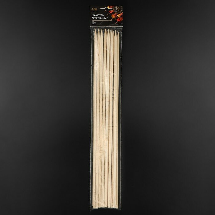 Шампур деревянный, 40×0,6 см, по 15 шт, берёза - фотография № 4