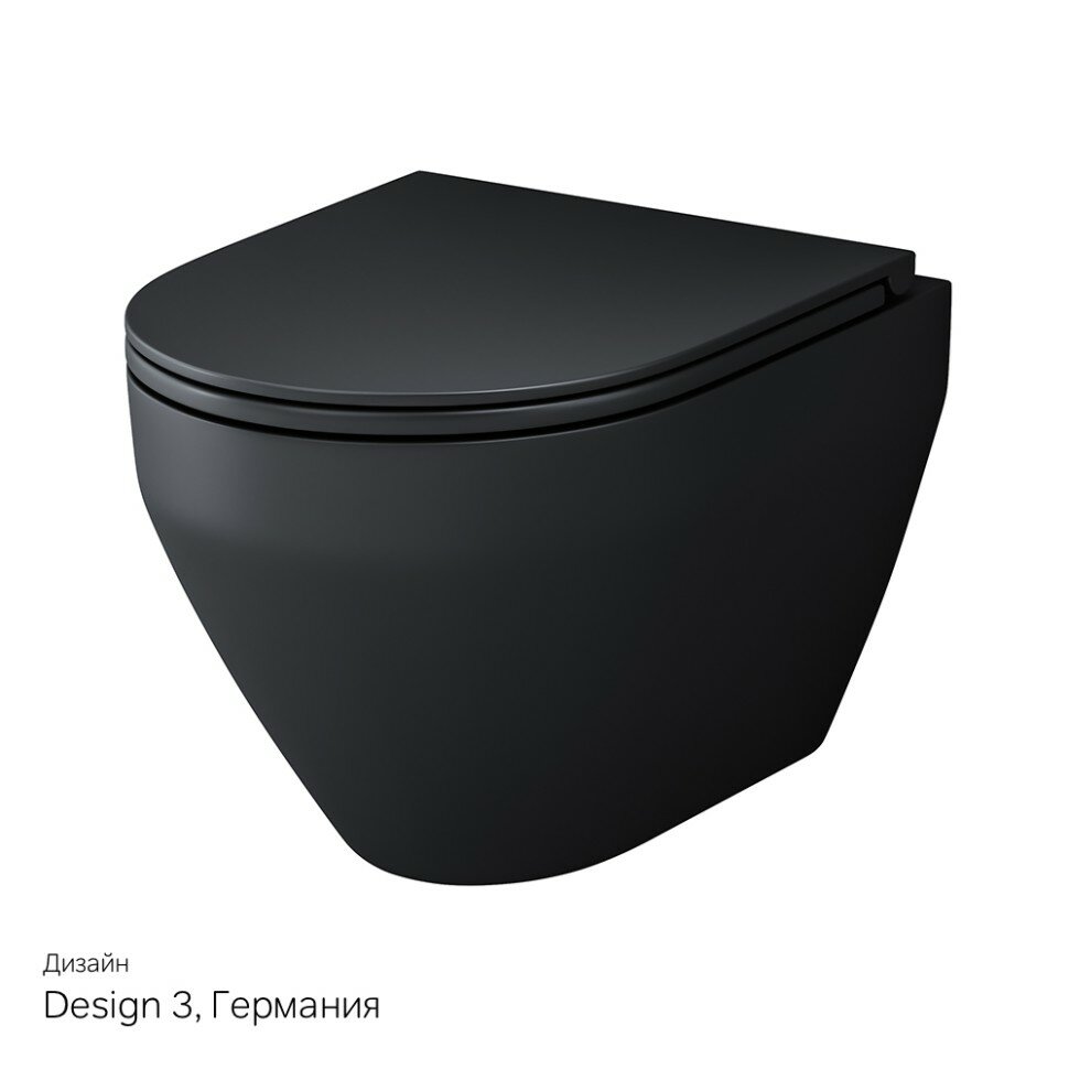 Унитаз подвесной FlashClean AM.PM Spirit 2.0 C701700MBSC безободковый с сиденьем черный