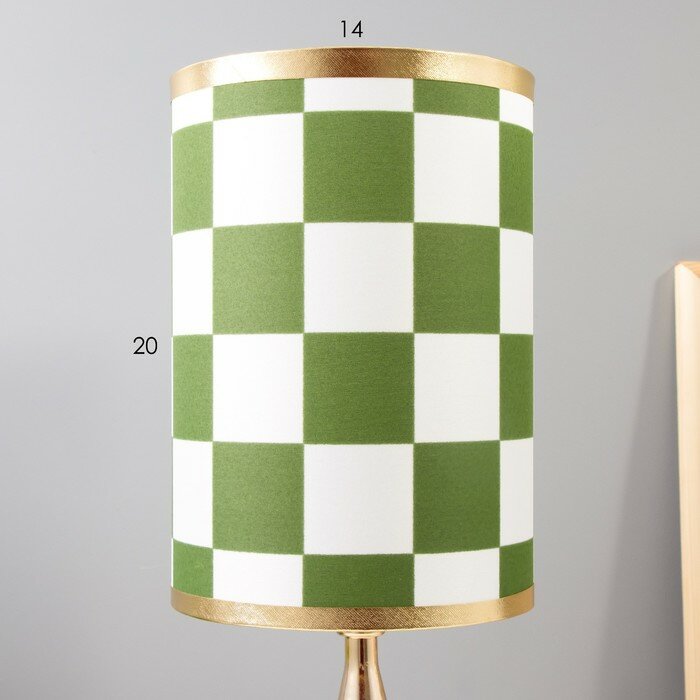 Настольная лампа "Шахматный стиль" Е27 40Вт бело-золотой 14х14х40 см - фотография № 3