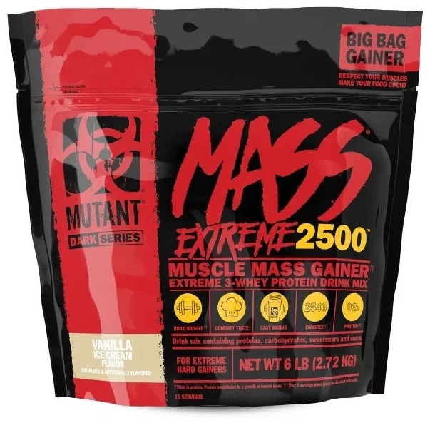 Mutant Гейнер Mutant Mutant Mass XXXtreme, 2720 г, ванильное мороженое