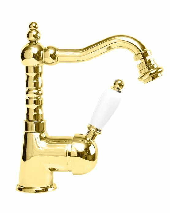 фото Смеситель на биде однорычажный Cezares ELITE-BSM2-03-Bi золото/белый