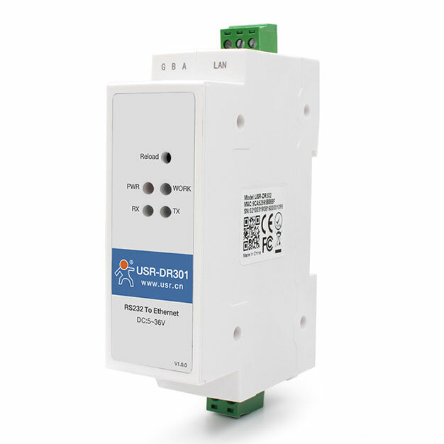 Преобразователь USR IoT USR-DR301 RS232/Ethernet на DIN-рейку