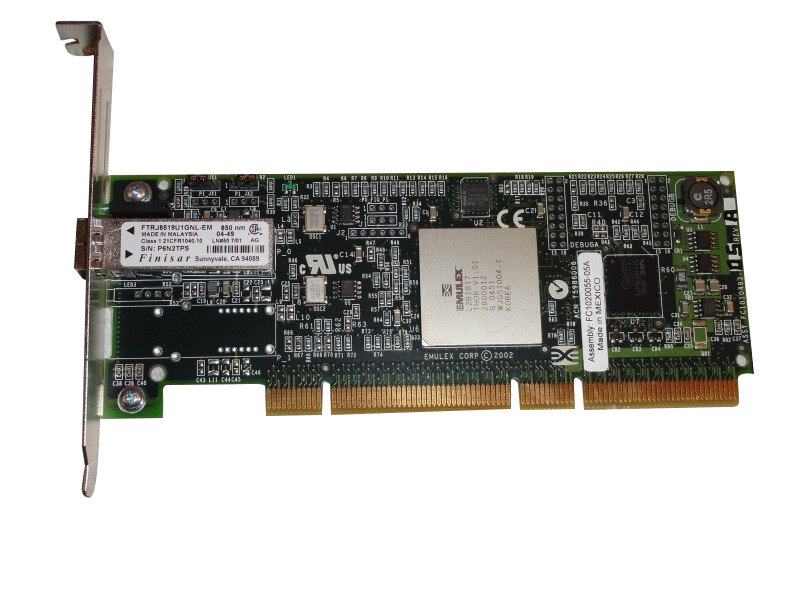 Контроллер Emulex 2Gb 64bit 66/100/133MHz, PCI-X/PCI 2.3 FC Adapter, and LC. LP FC1010493-05B