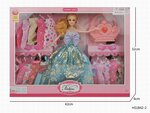 Шарнирная кукла с набором платьев и аксессуарами / Барби и одежда для кукол / с платьями - изображение