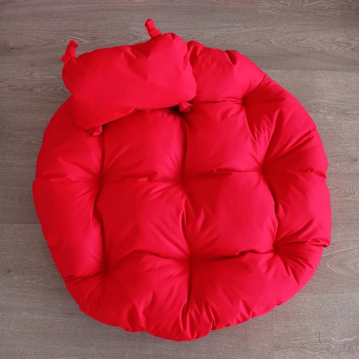 Кресло m-group папасан пружинка мини чёрное, красная подушка - фотография № 8