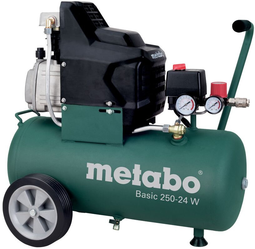 Компрессор поршневой Metabo Basic 250-24 W масляный 110л/мин 24л 1500Вт зеленый