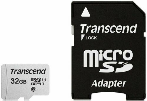 Карта памяти 32GB Transcend TS32GUSD300S-A microSDHC Class 10 U1 300S + адаптер