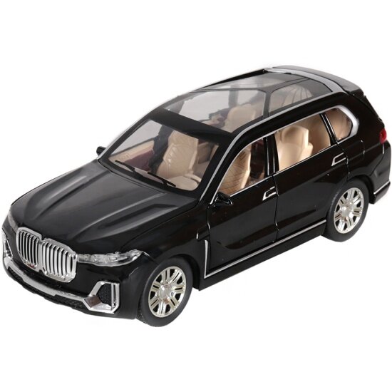 Машина инерционная MX 12949 BMW X7 свет и звук черный 1:24