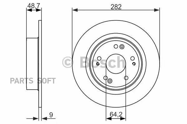 BOSCH 0986479738 0 986 479 738_диск тормозной задний!\ Honda Accord IX 2.0/2.4/2.2i-DTEC 08>