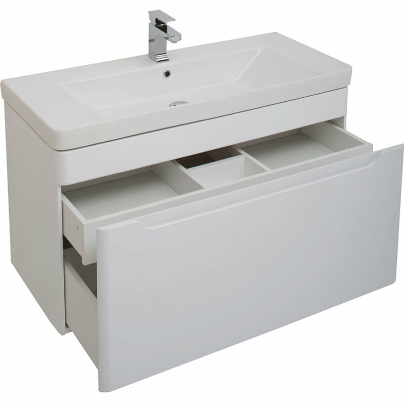 Комплект мебели для ванной Aquanet София 105 203651 подвесной Белый - фотография № 5