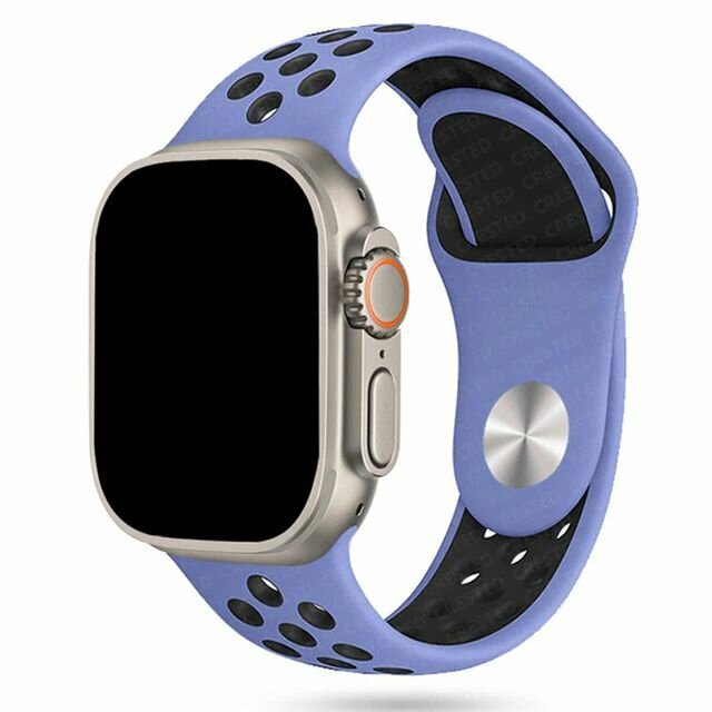 Ремешок для смарт-часов Apple Watch 1-8 ultra ультра Nike силиконовый перфорация браслет 42/44/45/49 мм, лазурный синий черный