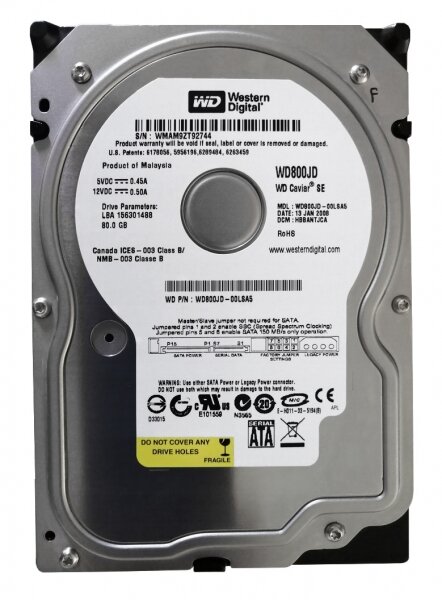 Жесткий диск Western Digital WD Blue 80 ГБ WD800JD