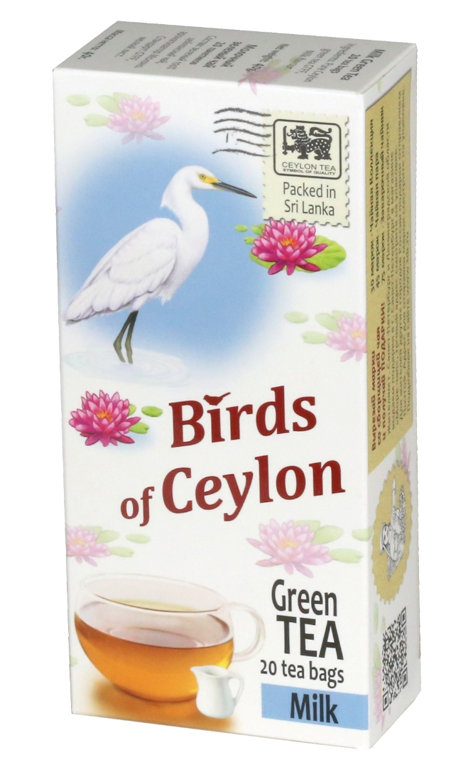 Чай зелёный "Птицы Цейлона" - Молочный, 20 пак, 40 гр. - фотография № 1