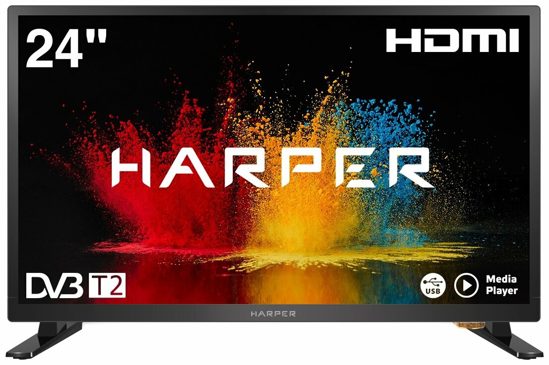 Телевизор Harper 24" 24R575T черный