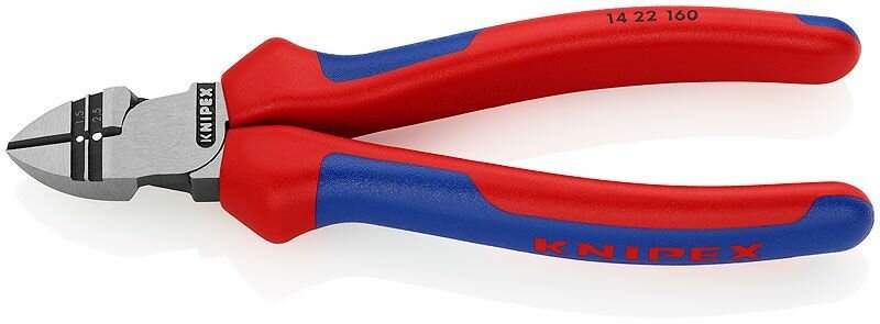 Бокорезы-стрипперы 160 мм фосфатированные 2-комп ручки Knipex