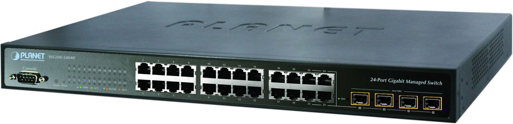 коммутатор/ PLANET IPv6, 24-Port Gigabit with 4-Port SFP Layer 2+/4 SNMP Managed Switch