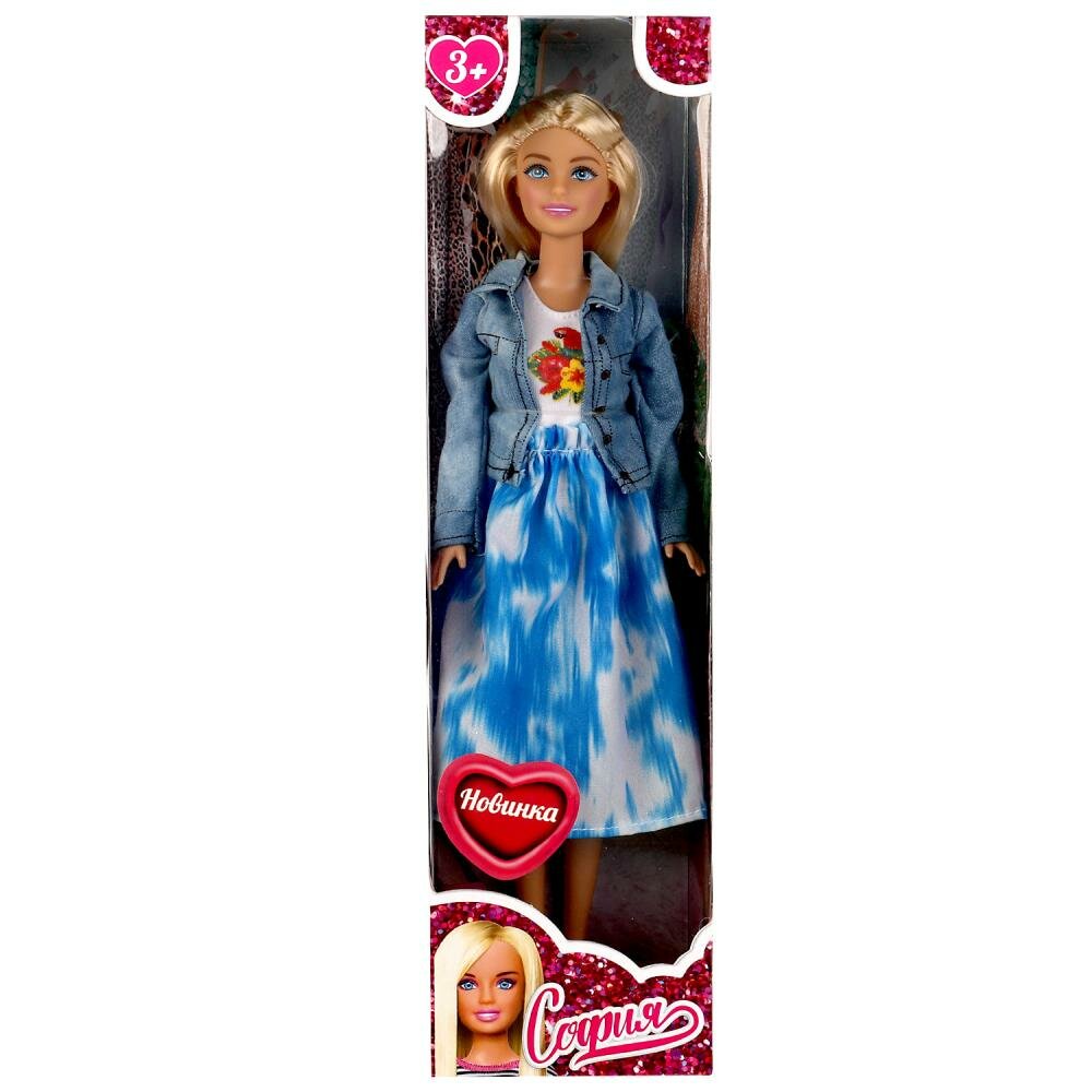 Кукла 29 см София, бесшарнирная, голубой Карапуз 66001BOX-C6-S-BB