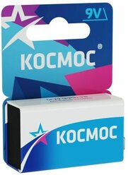 Элемент питания солевой «крона» 6F22 (блист.1шт) космос KOC6F221BL