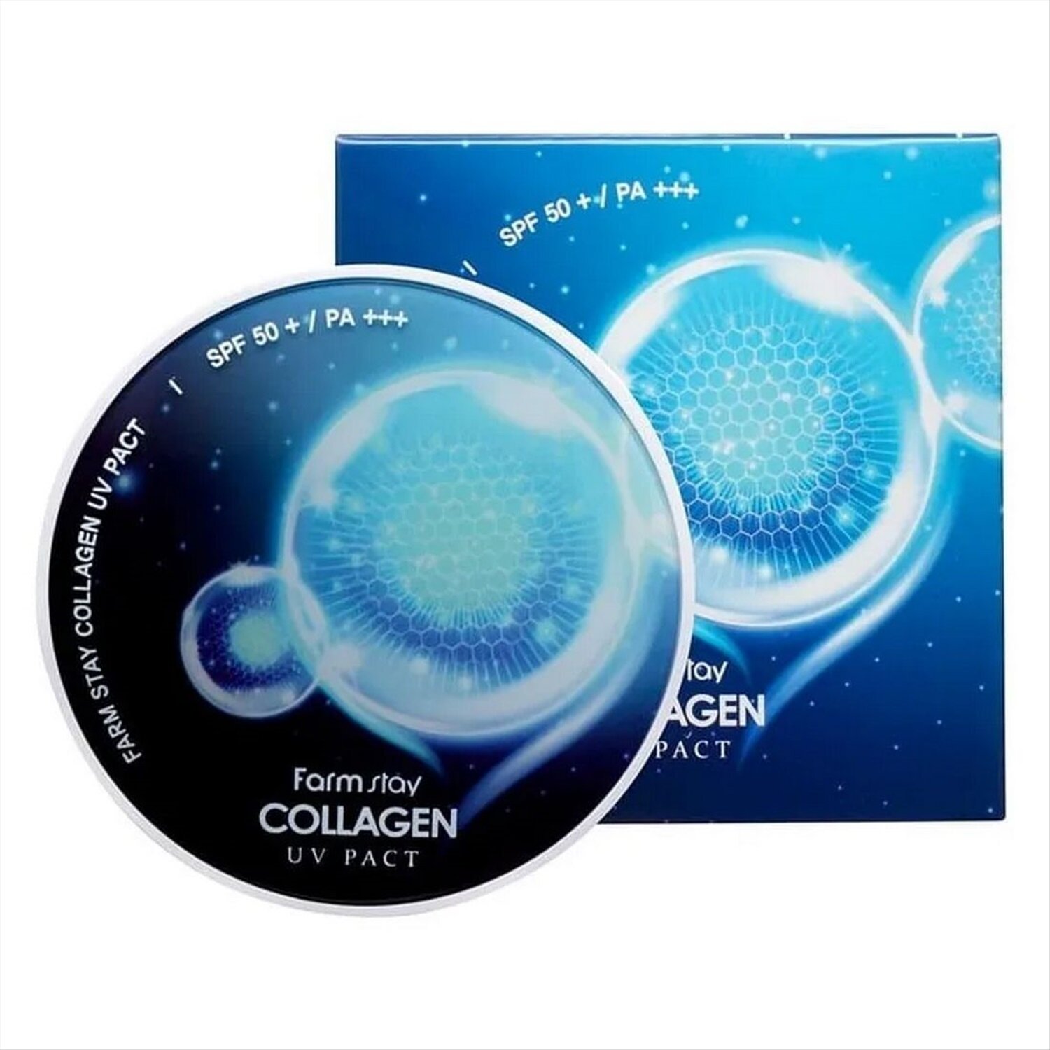 Компактная пудра с коллагеном со сменным блоком FarmStay Collagen UV Pact SPF 50+/PA+++ т.21 Beige (Refill) (12 гр*2 шт)