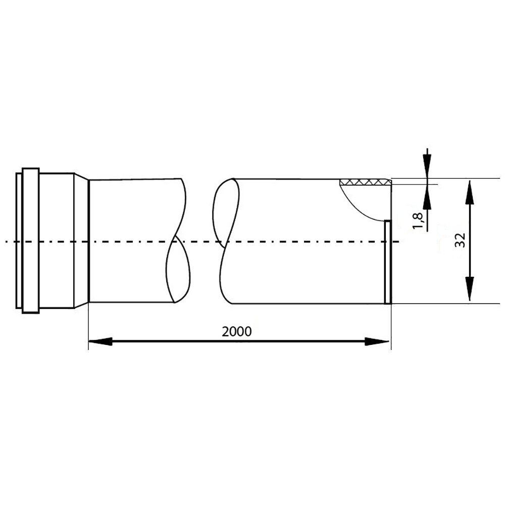 Канализационная труба РТП PP 32x2000x18