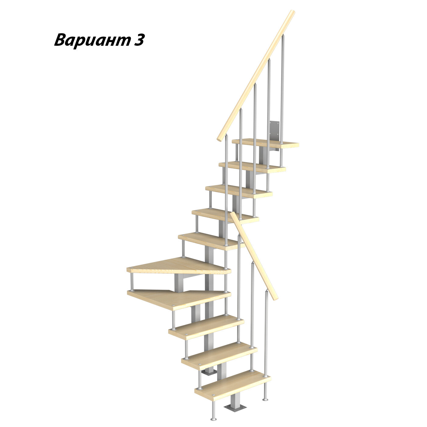 Модульная малогабаритная лестница Компакт 2250-2475 - фотография № 5