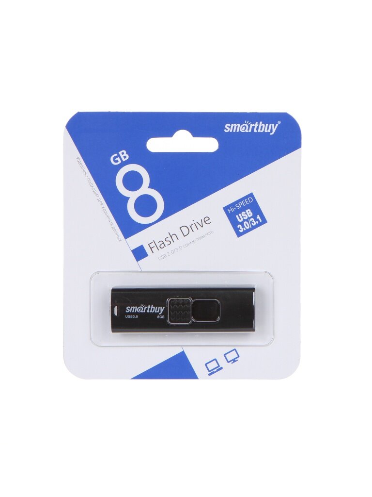 USB Flash Drive 8Gb - SmartBuy UFD 3.0 Fashion Black SB008GB3FSK