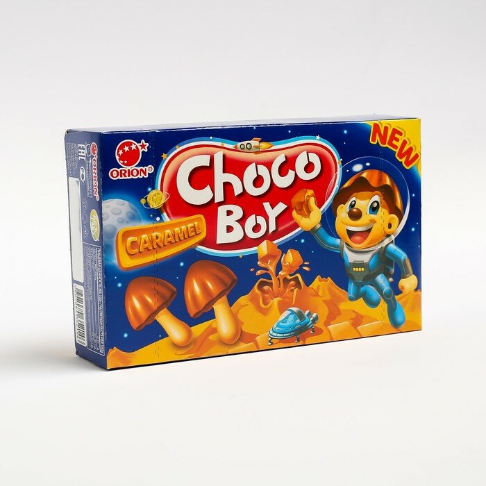 Печенье Orion ChocoBoy c карамелью, 45 г - фотография № 1