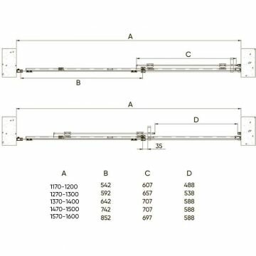 Душевая дверь Veconi Vianno 150x195 см стекло прозрачное профиль хром механизм раздвижной (VN71-150-01-C4) - фотография № 3