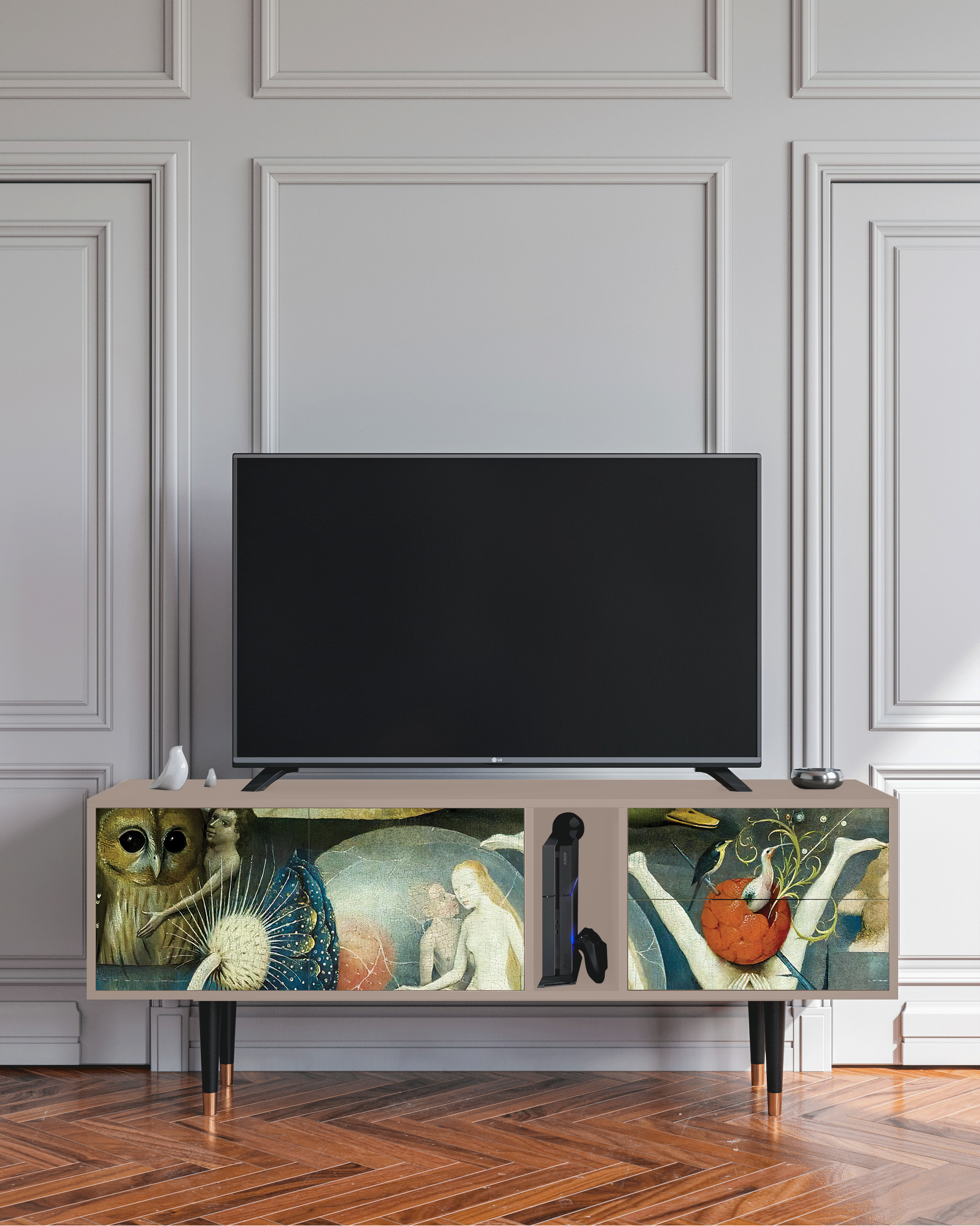 ТВ-Тумба - STORYZ - T1 The Garden Of by Hieronymus Bosch, 170 x 69 x 48 см, Бежевый - фотография № 1
