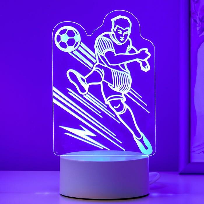 RISALUX Светильник "Футболист" LED RGB от сети 9,5х11х20,5 см - фотография № 4