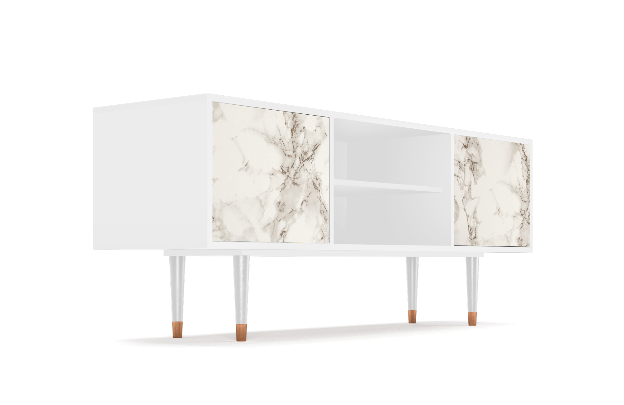 ТВ-Тумба - STORYZ - T2 Milk Marble, 170 x 69 x 48 см, Белый - фотография № 4