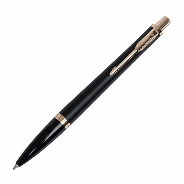 Ручка шариковая Urban Core Muted Black GT M, корпус из латуни, чёрный матовый/ золото, синие чернила