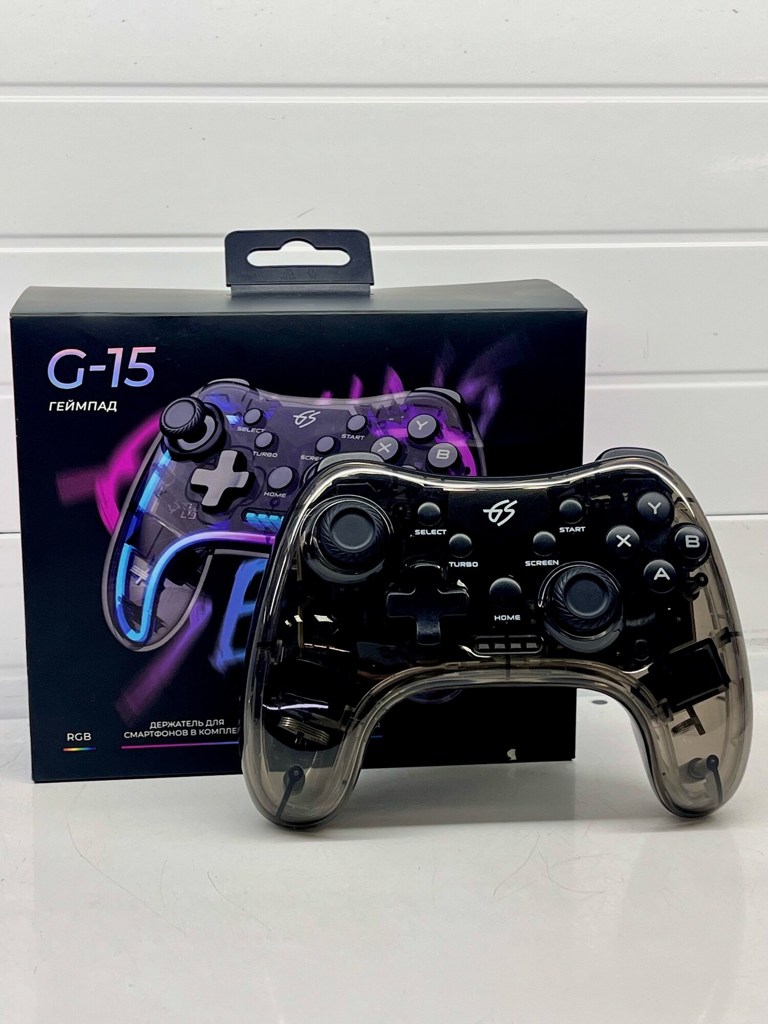 Геймпад беспроводной DEXP G-15, чёрный, Bluetooth, Type-C, Радиус беспроводной связи 8 м