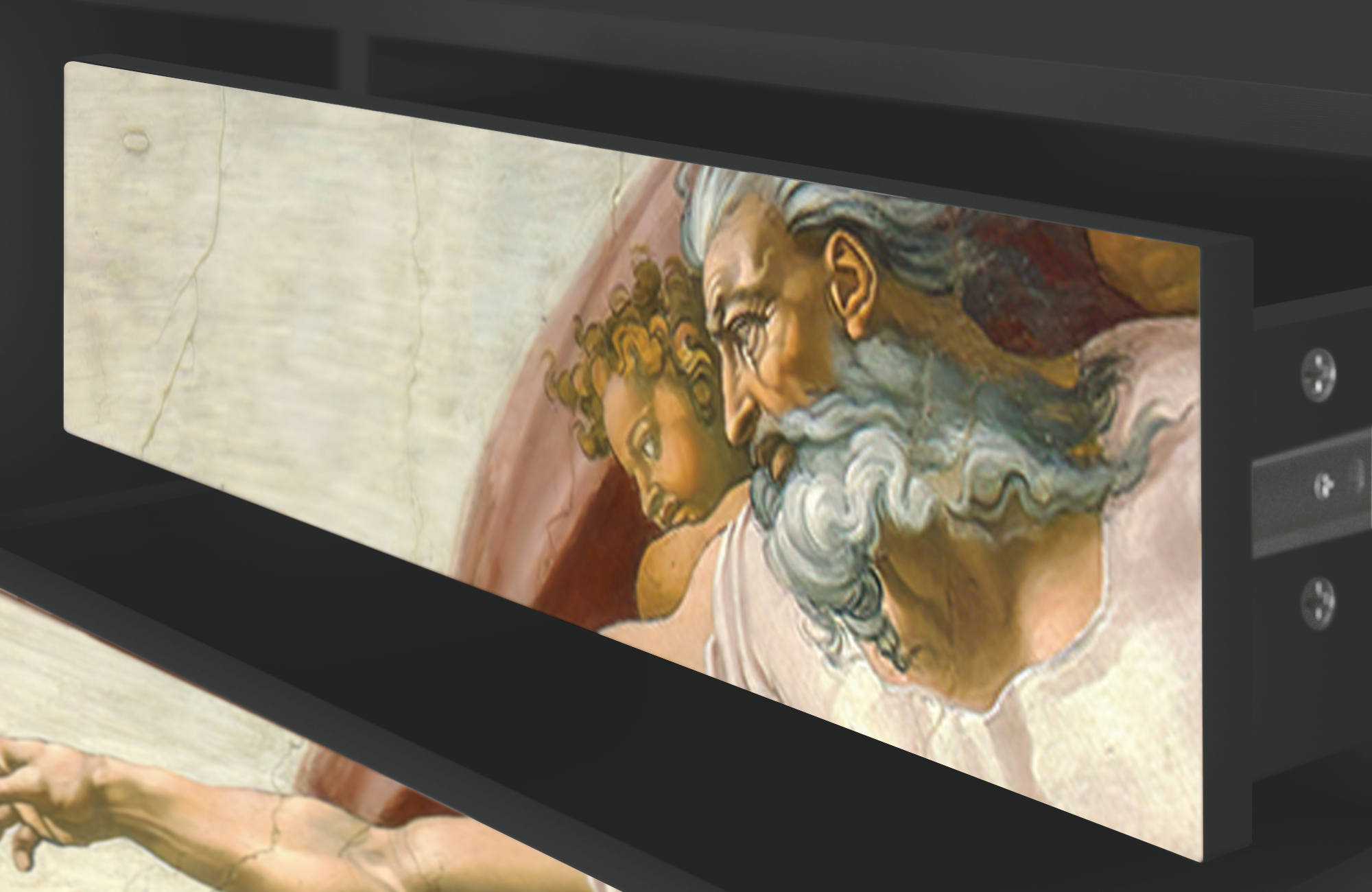 ТВ-Тумба - STORYZ - T4 The Creation of Adam by Michelangelo, 170 x 59 x 48 см, Антрацит - фотография № 5