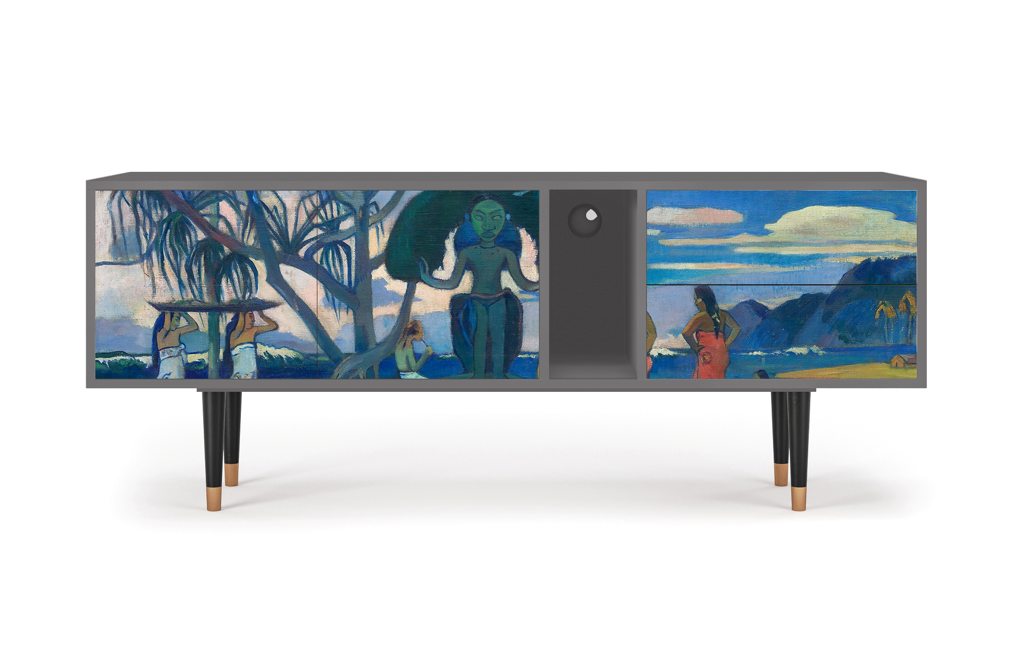 ТВ-Тумба - STORYZ - T1 Day of the God by Paul Gauguin, 170 x 69 x 48 см, Серый - фотография № 2