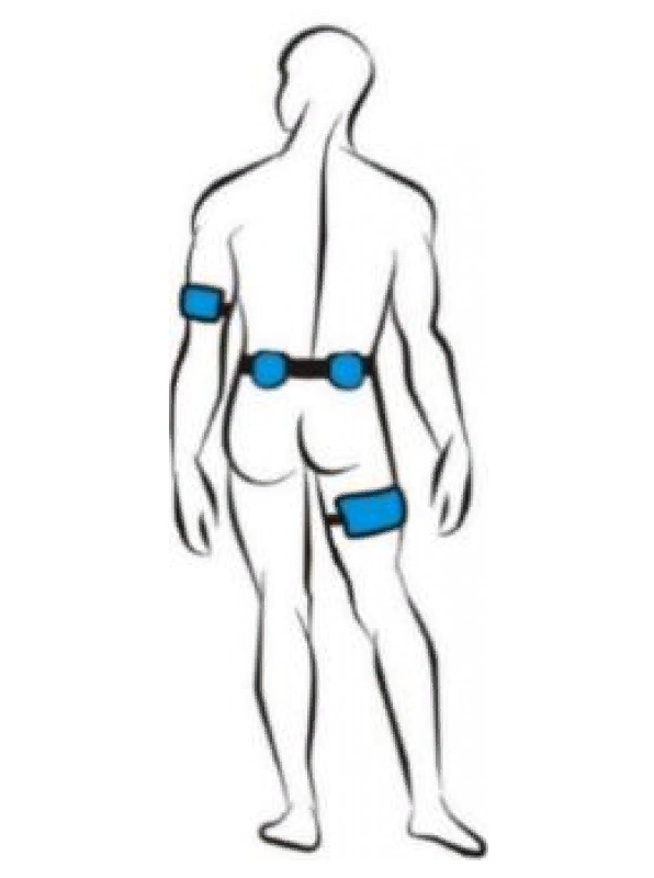 Витафон Комплект фиксирующих манжет для рук, ног и пояса (многофункциональный) синий