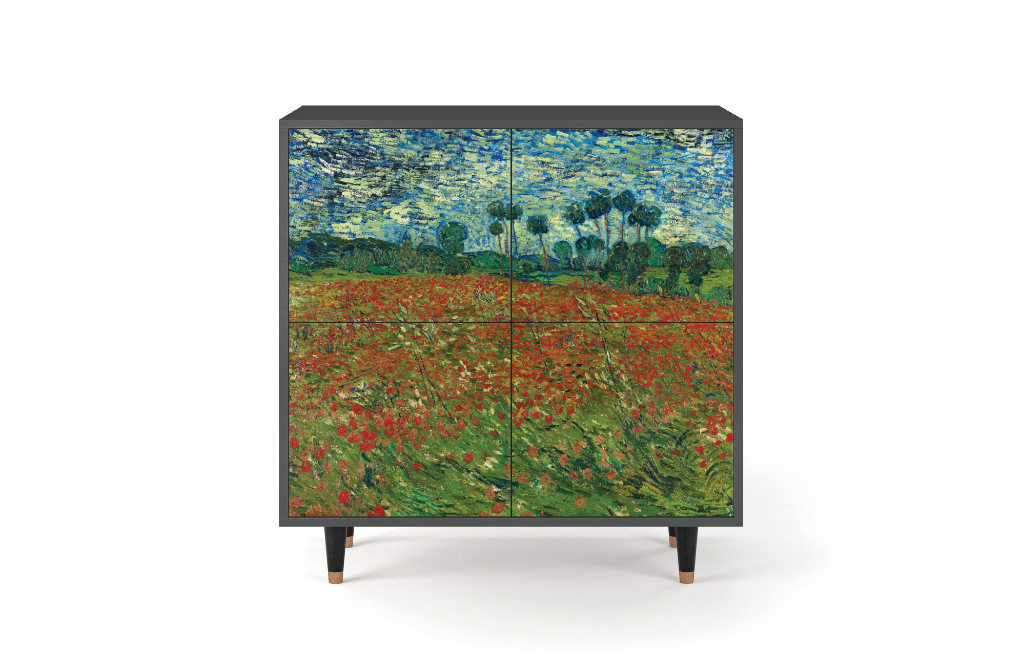 Комод - STORYZ - BS3 Poppy field by Vincent van Gogh, 94 x 96 x 48 см, Антрацит - фотография № 2