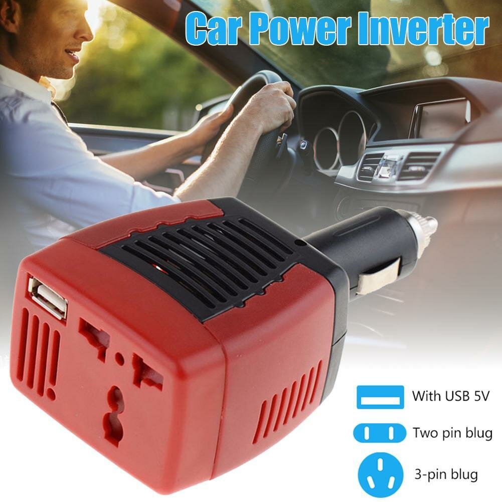 Автомобильный инвертор питания USB 2.1A 75w DC 12V AC 220V 50