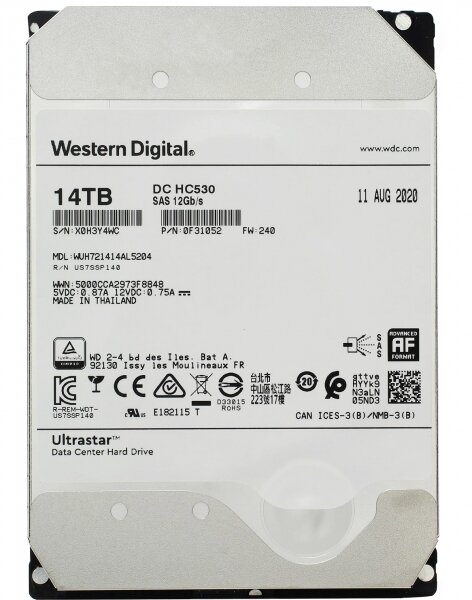 Жесткий диск Western Digital 0F31052 14Tb 7200 SAS 3,5" HDD